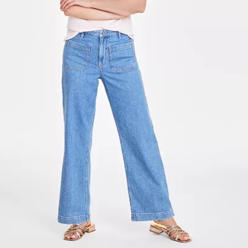 On 34th Patch Pockets Blue Denim Jeans - Size 12